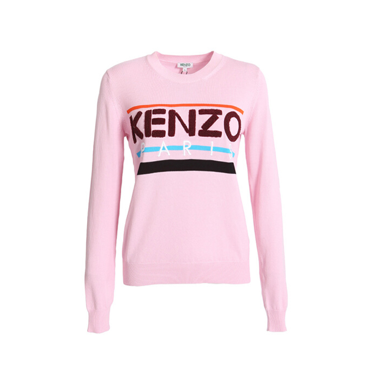 KENZO 高田贤三 女士粉色棉质英文品牌刺套头衫卫衣 粉色 F852 TO490 808 32