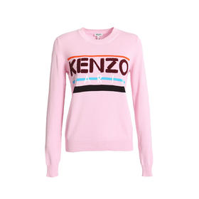 KENZO 高田贤三 女士粉色棉质英文品牌刺套头衫卫衣 粉色 F852 TO490 808 32