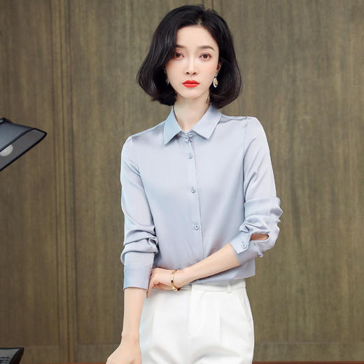 上海旗袍厂ASE-3367立领单排扣气质单排扣真丝衬衫 商品图3