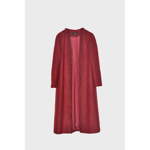 圣三利女装新秋季中长款毛呢大衣，外套开衫SL2032142 商品图5