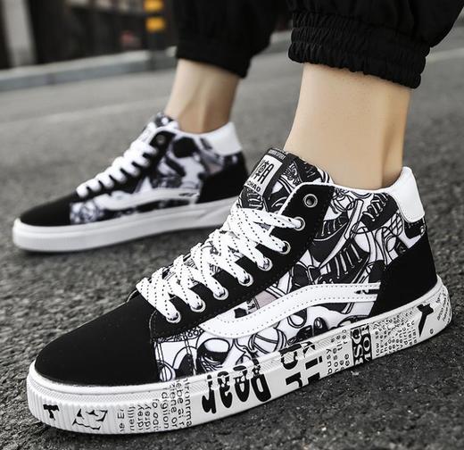 【服饰鞋包】*韩版男鞋子帆布鞋百搭男士休闲潮流高帮板鞋春季冬季潮鞋 商品图1