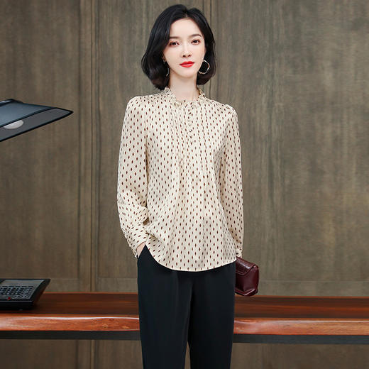 上海旗袍厂ASE-3502圆领时尚气质真丝衬衫 商品图3