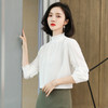 上海旗袍厂ASE-3381丝绸 圆领褶皱气质百塔时尚女士真丝衬衫 商品缩略图1