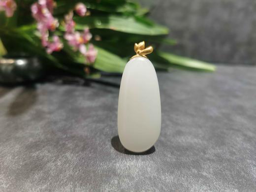 【御珠宫坊】金镶羊脂白玉花 商品图1