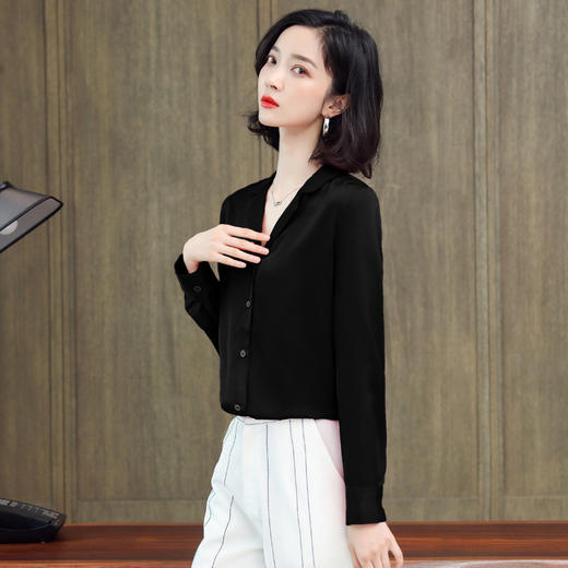 上海旗袍厂ASE-3371纯色气质百搭名媛真丝衬衫 商品图1