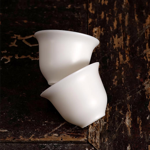 【章椿羊脂玉】【品韵杯2入】羊脂玉白瓷功夫茶具茶杯家用茶杯泡茶陶瓷杯子品茗杯 商品图0