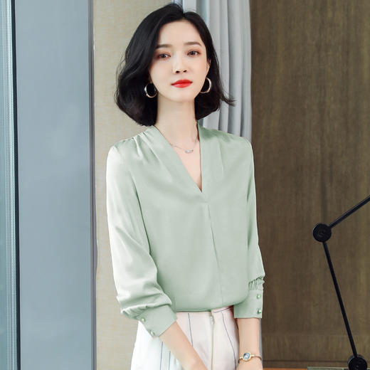 上海旗袍厂ASE-3365时尚百塔气质真丝衬衫 商品图1