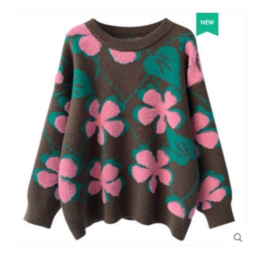 YHSS713350新款优雅气质宽松百搭加厚针织刺绣毛衣 商品图4