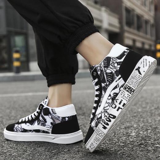 【服饰鞋包】*韩版男鞋子帆布鞋百搭男士休闲潮流高帮板鞋春季冬季潮鞋 商品图2