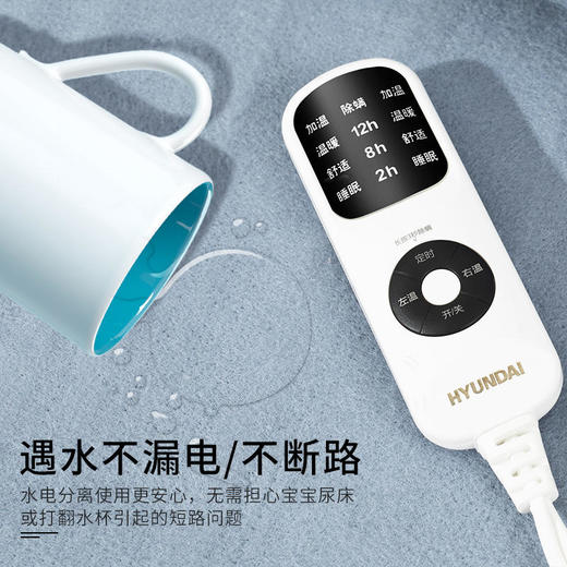 【冬季暖床神器】亲肤除螨电热毯变频降档智能定时除螨除潮舒适亲肤防水阻燃双人双控操作便利 商品图4