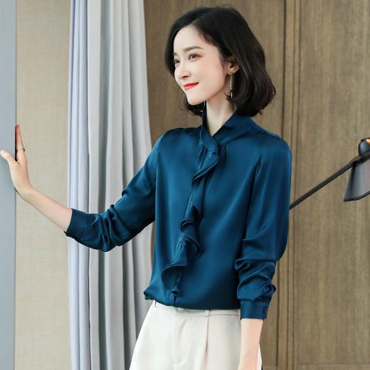 上海旗袍厂ASE-3391气质百塔时尚真丝衬衫 商品图2