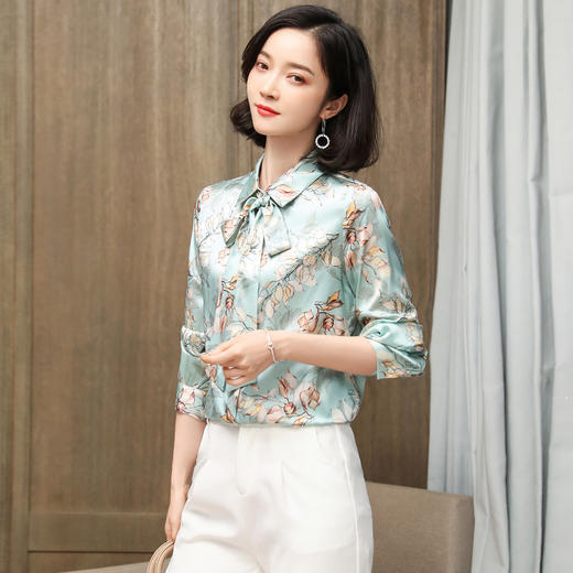 上海旗袍厂ASE-3529时尚气质真丝衬衫 商品图1