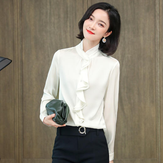 上海旗袍厂ASE-3391气质百塔时尚真丝衬衫 商品图3