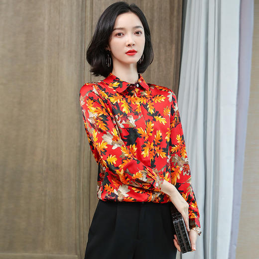 上海旗袍厂ASE-3533时尚气质真丝衬衫 商品图0