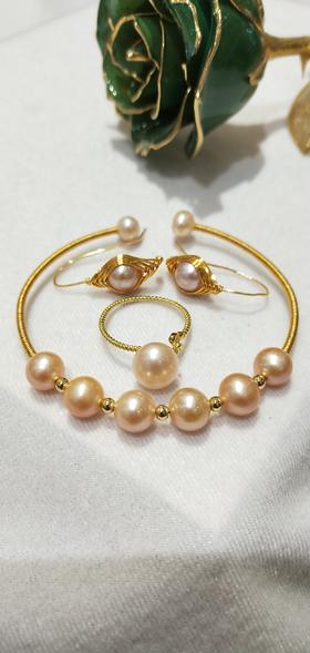 5F  灏润珠宝  14K注金珍珠套装