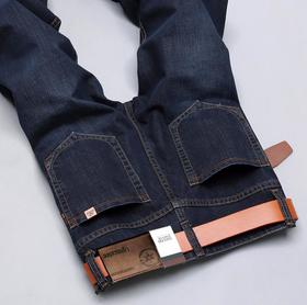 【服饰鞋包】黑色弹力牛仔裤男直筒修身青年男装牛仔裤