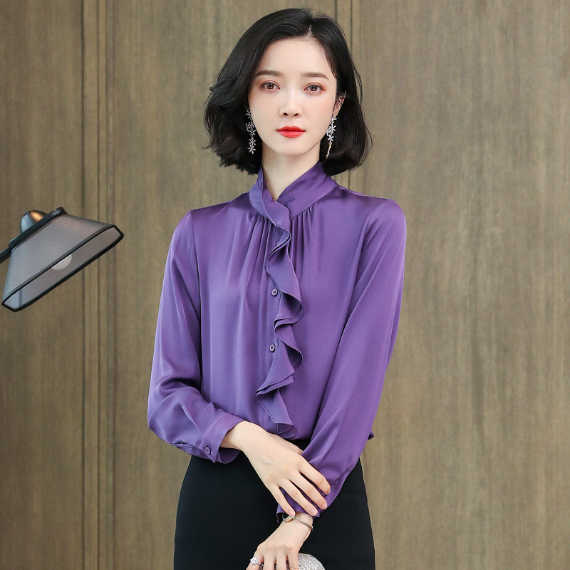 上海旗袍厂ASE-3391气质百塔时尚真丝衬衫