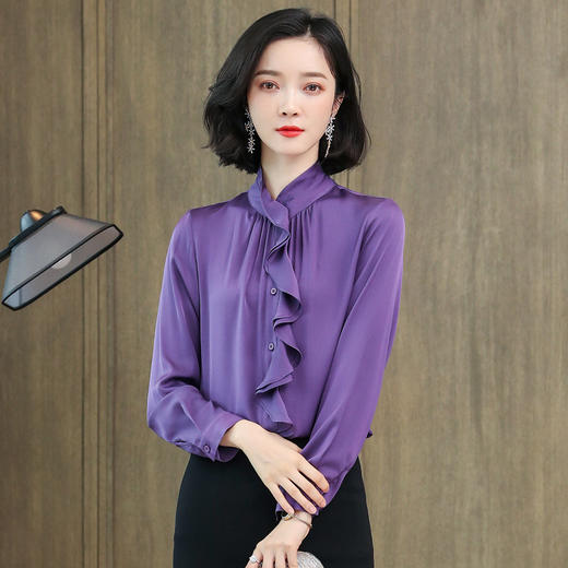 上海旗袍厂ASE-3391气质百塔时尚真丝衬衫 商品图0