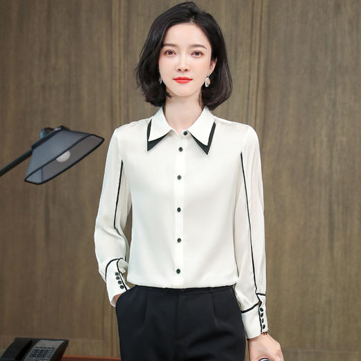 上海旗袍厂ASE-3393气质百塔时尚真丝衬衫 商品图3