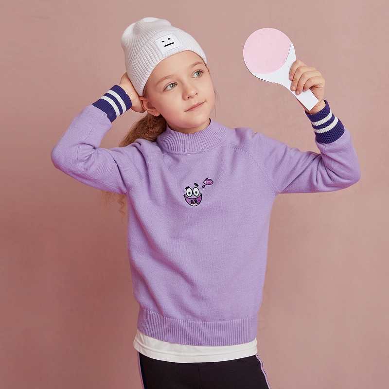 【MQD】女童冬季半高领毛衣韩版百搭打底衫针织衫