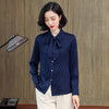 上海旗袍厂ASE-3388重磅真丝衬衣女宽松长袖气质优雅飘带桑蚕丝衬衫 商品缩略图0