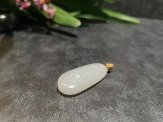 【御珠宫坊】金镶羊脂白玉花 商品图3
