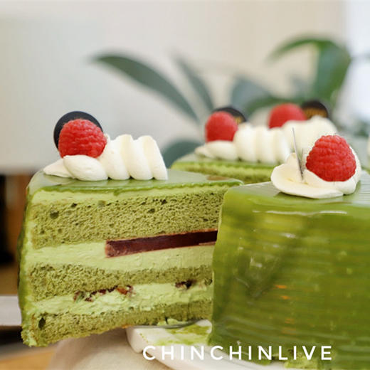 抹茶树莓切件蛋糕 商品图0