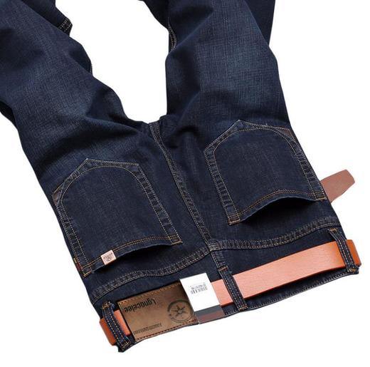 【服饰鞋包】黑色弹力牛仔裤男直筒修身青年男装牛仔裤 商品图4