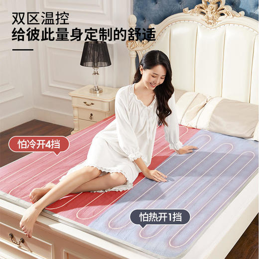 【冬季暖床神器】亲肤除螨电热毯变频降档智能定时除螨除潮舒适亲肤防水阻燃双人双控操作便利 商品图2