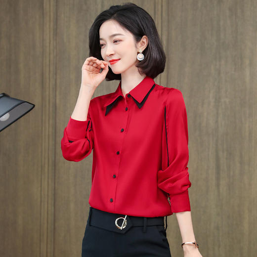 上海旗袍厂ASE-3393气质百塔时尚真丝衬衫 商品图0