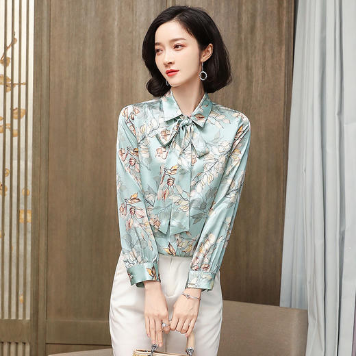 上海旗袍厂ASE-3529时尚气质真丝衬衫 商品图2