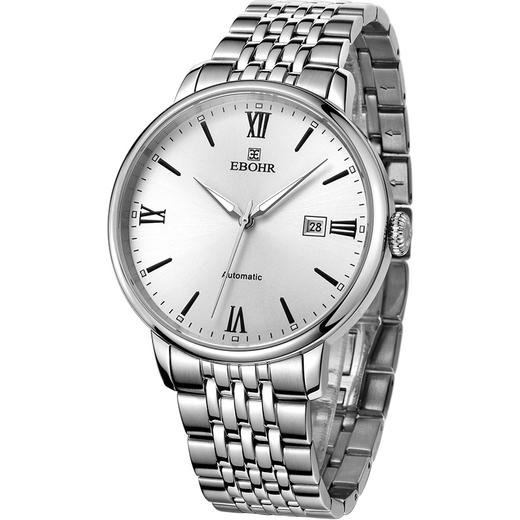 依波(EBOHR)手表 大师系列简约大气白面机械情侣对表钟表3614 商品图3