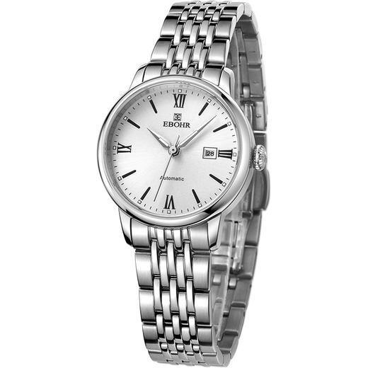 依波(EBOHR)手表 大师系列简约大气白面机械情侣对表钟表3614 商品图4