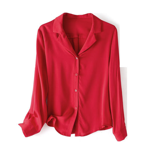 上海旗袍厂ASE-3371纯色气质百搭名媛真丝衬衫 商品图4