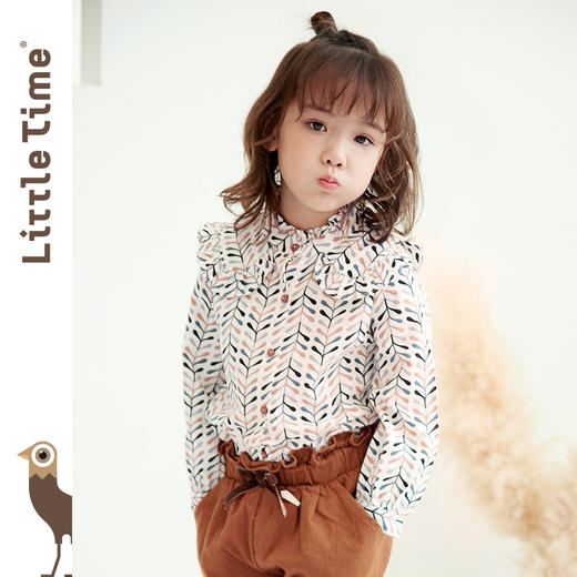 littletime童装春秋季长袖碎花女童洋气宝宝衬衣韩版衬衫上衣 商品图0