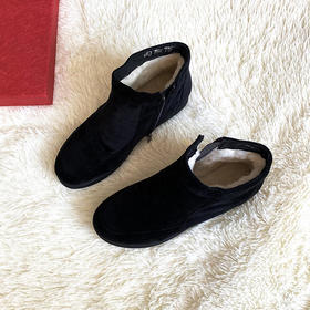 内联升女鞋秋冬季节拉锁羊毛棉鞋 4191C