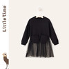 littletime2020春季新款 女童全棉卫衣拼接网纱裙简约儿童连衣裙 商品缩略图0