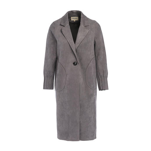 Famecoco范可儿秋季外套女轻熟风设计感中长款F185AB019 商品图4