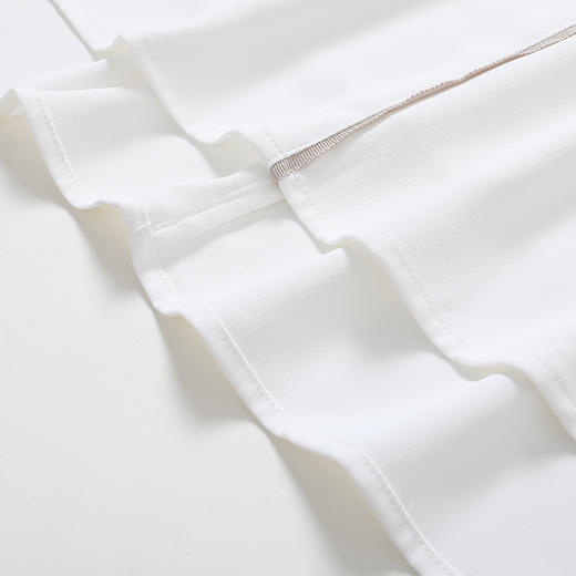 famecoco范可儿荷叶边短袖T恤女夏季不规则纯色上衣F193BE004 商品图3