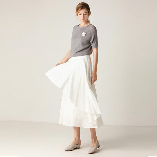 Famecoco范可儿半身裙百搭中长款高腰裙子F203HA003 商品图1