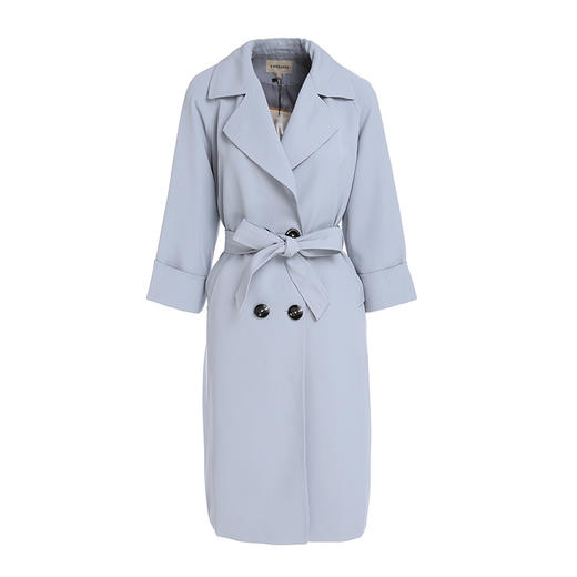 famecoco范可儿风衣外套时尚中长款收腰外套F191AA029 商品图3