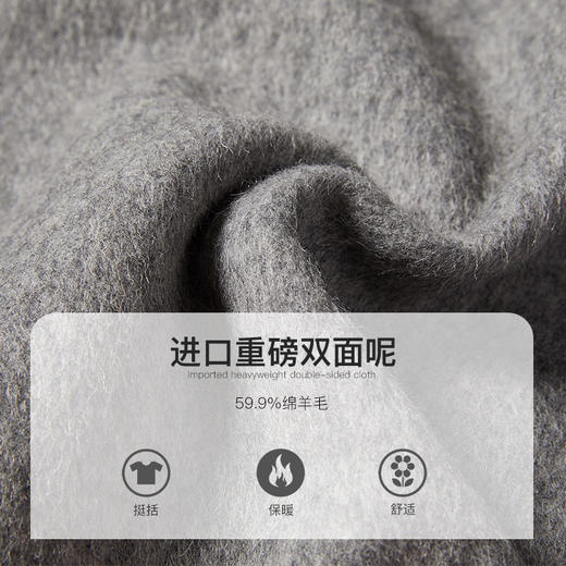 Famecoco范可儿毛呢西装外套秋冬小香风双面呢大衣F198AC122 商品图3