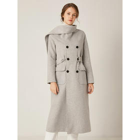 Famecoco范可儿羊毛大衣中长款毛呢大衣外套F198AC014