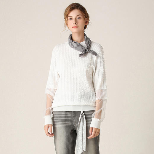 Famecoco范可儿针织衫上衣秋装女设计感小众长袖显瘦F201DB014 商品图2