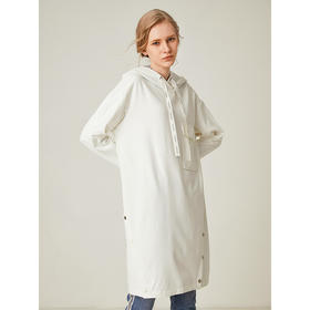 famecoco范可儿中长款休闲连帽卫衣裙F185FA015