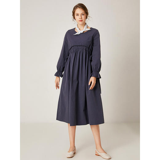 famecoco范可儿连衣裙高腰长袖宽松中长裙F195FA004 商品图3