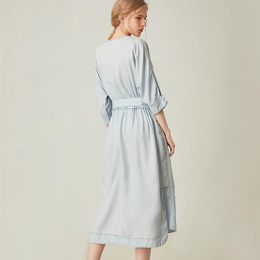 famecoco范可儿连衣裙夏通勤文艺风收腰显瘦中长款女F193FA004 商品图1