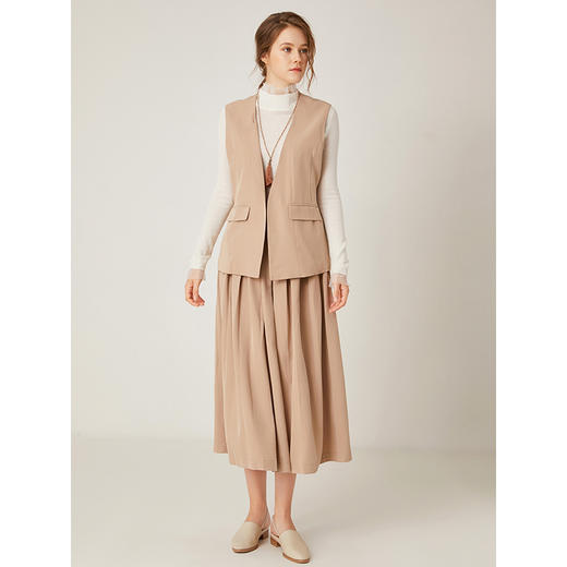 Famecoco范可儿套装气质洋气两件套马甲外套半身裙F195EA001 商品图0