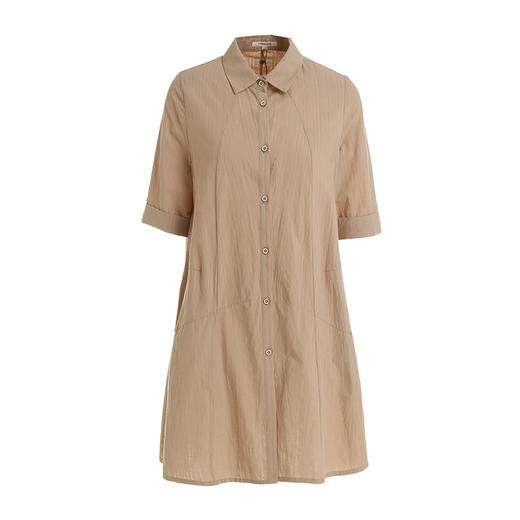 Famecoco范可儿衬衫女夏冷淡风衬衣设计感中长款F203BA030 商品图4