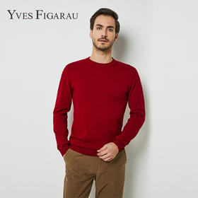 YvesFigarau伊夫·费嘉罗秋冬新款100%绵羊毛套头舒适保暖打底休闲毛衣901160